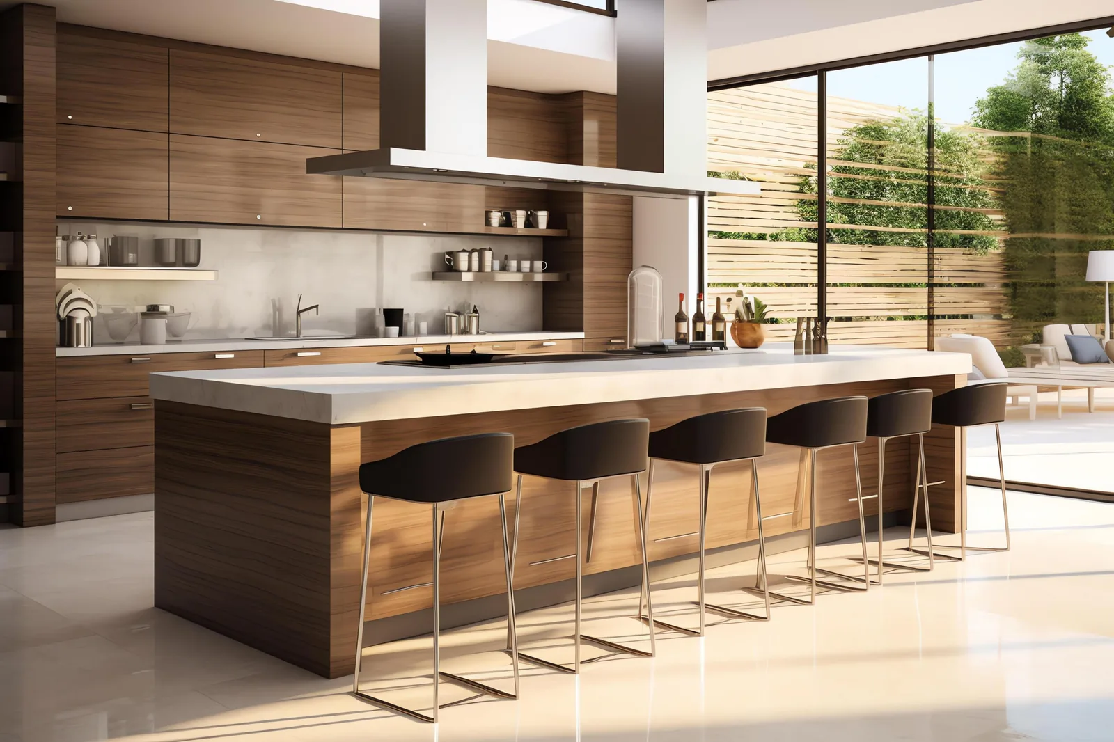 Modern luxury dining island in a Tampa kitchen